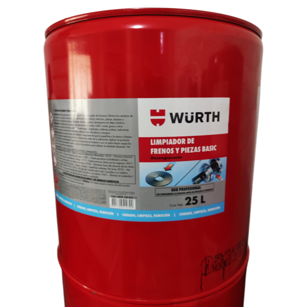 LIMPIADOR DE FRENOS WURTH 25 LITROS